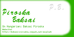 piroska baksai business card